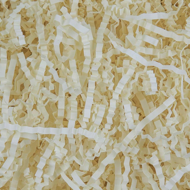 Caleihd 1/2 LB Crinkle Cut Paper Shredded Filler Paper for Gift Baskets Gift Box Confetti Paper Shreds Decoration Stuffing for Birthday, Weddings, Anniversaries, Christmas Wrapping Oyster White - Image 1